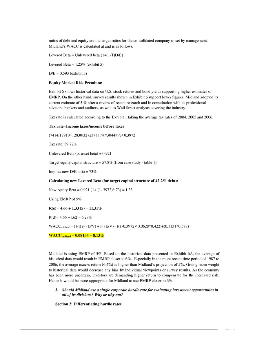 Midland Energy Resources, Inc. Cost of Capital - Page 2