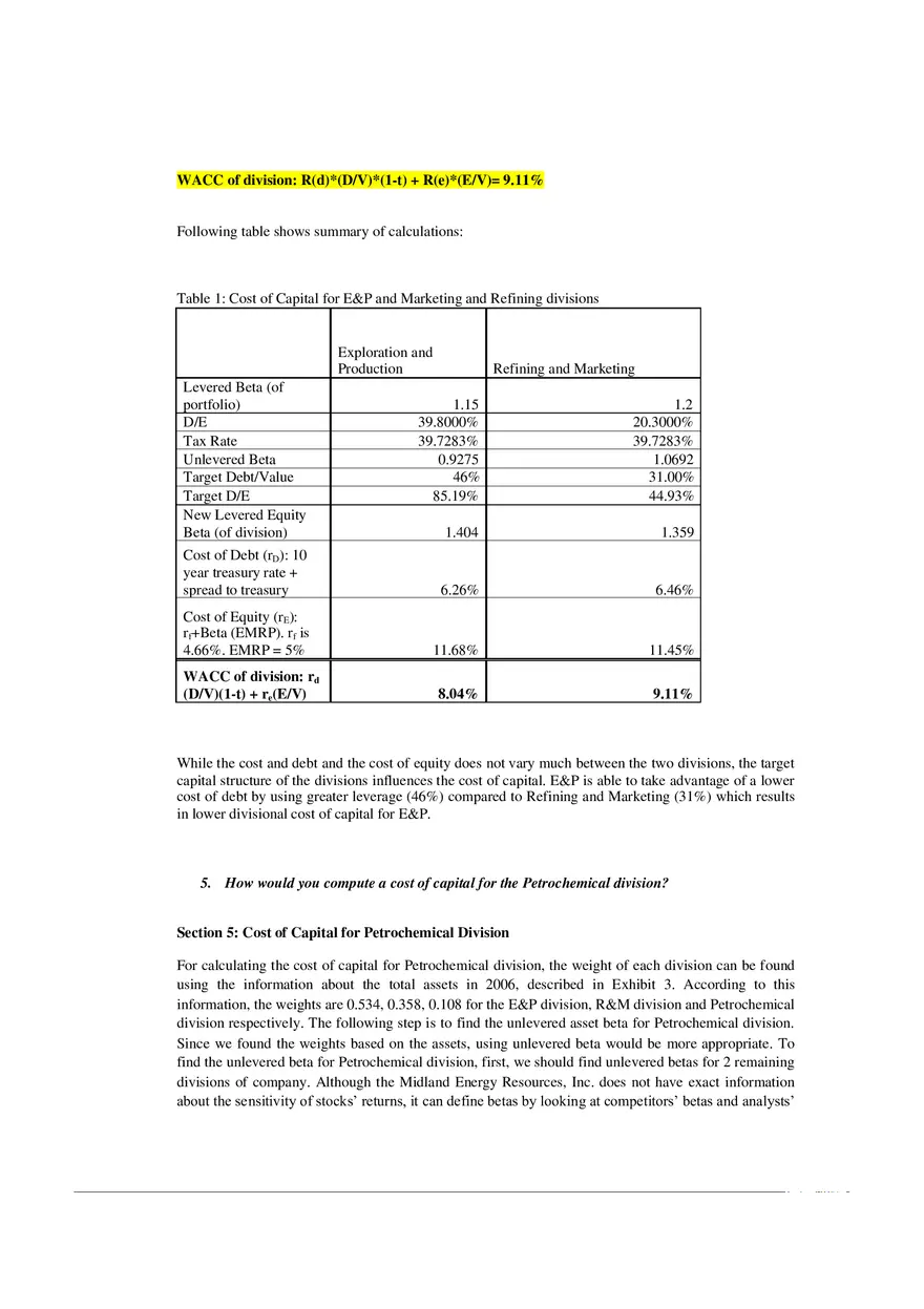Midland Energy Resources, Inc. Cost of Capital - Page 4