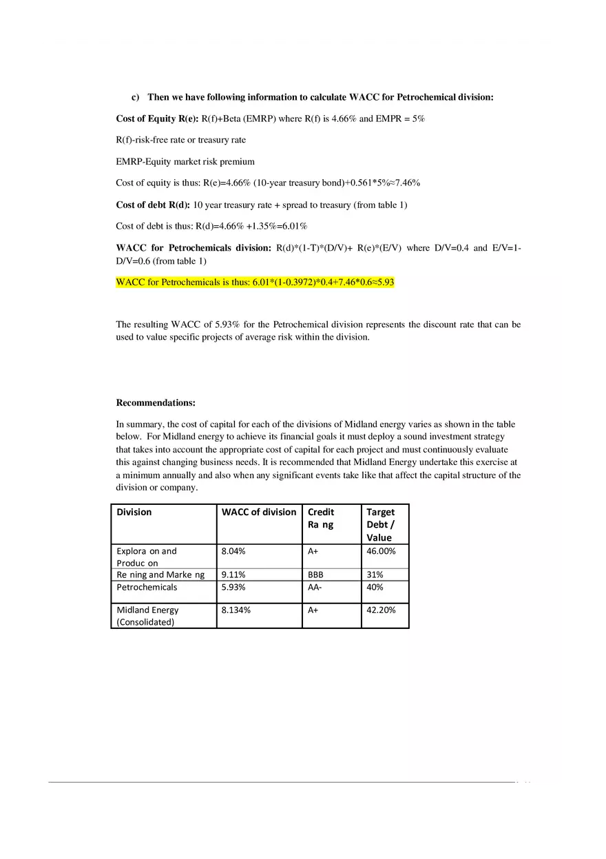 Midland Energy Resources, Inc. Cost of Capital - Page 6