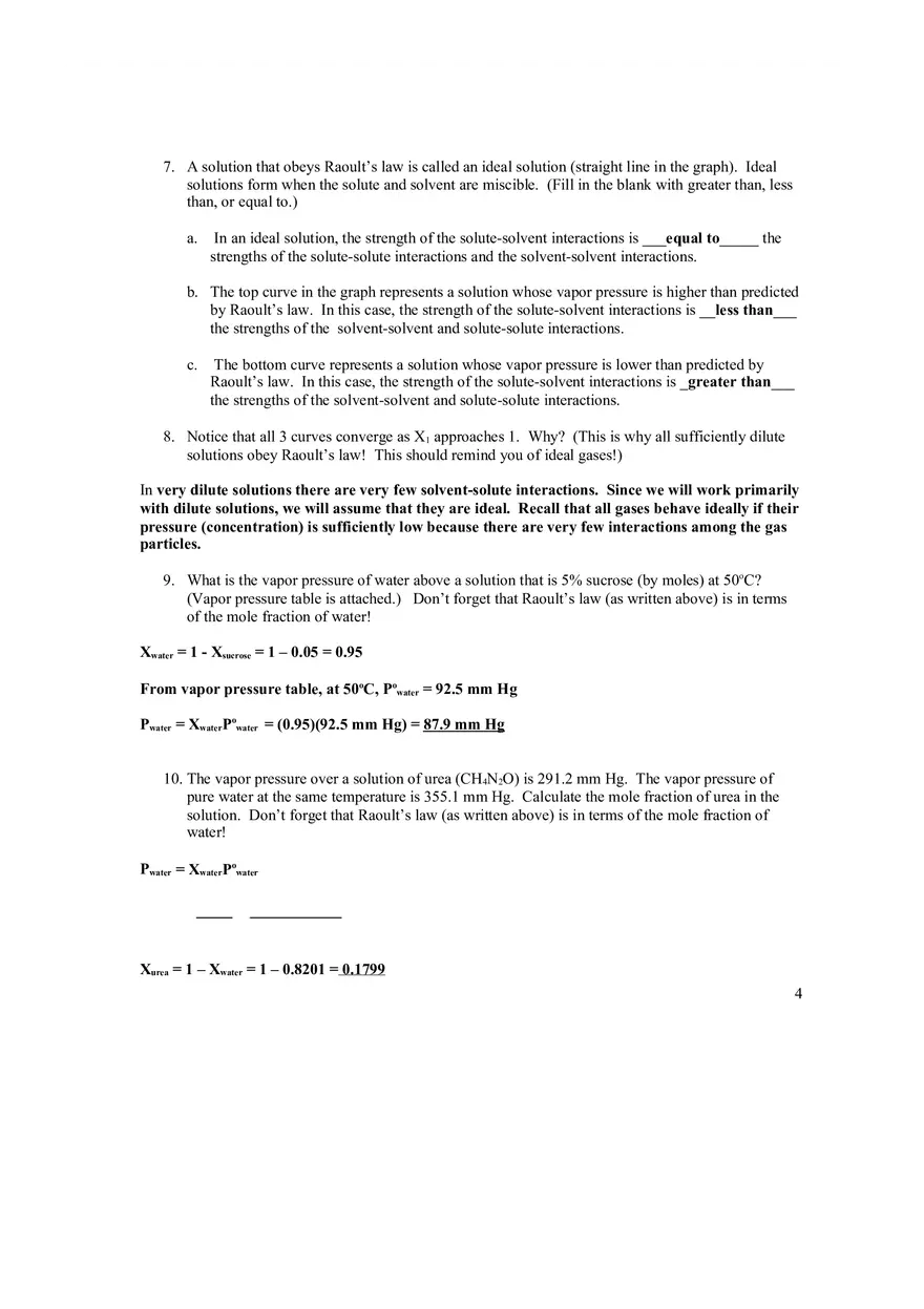 Colligative Properties (Chemistry) Answer Key - Page 8