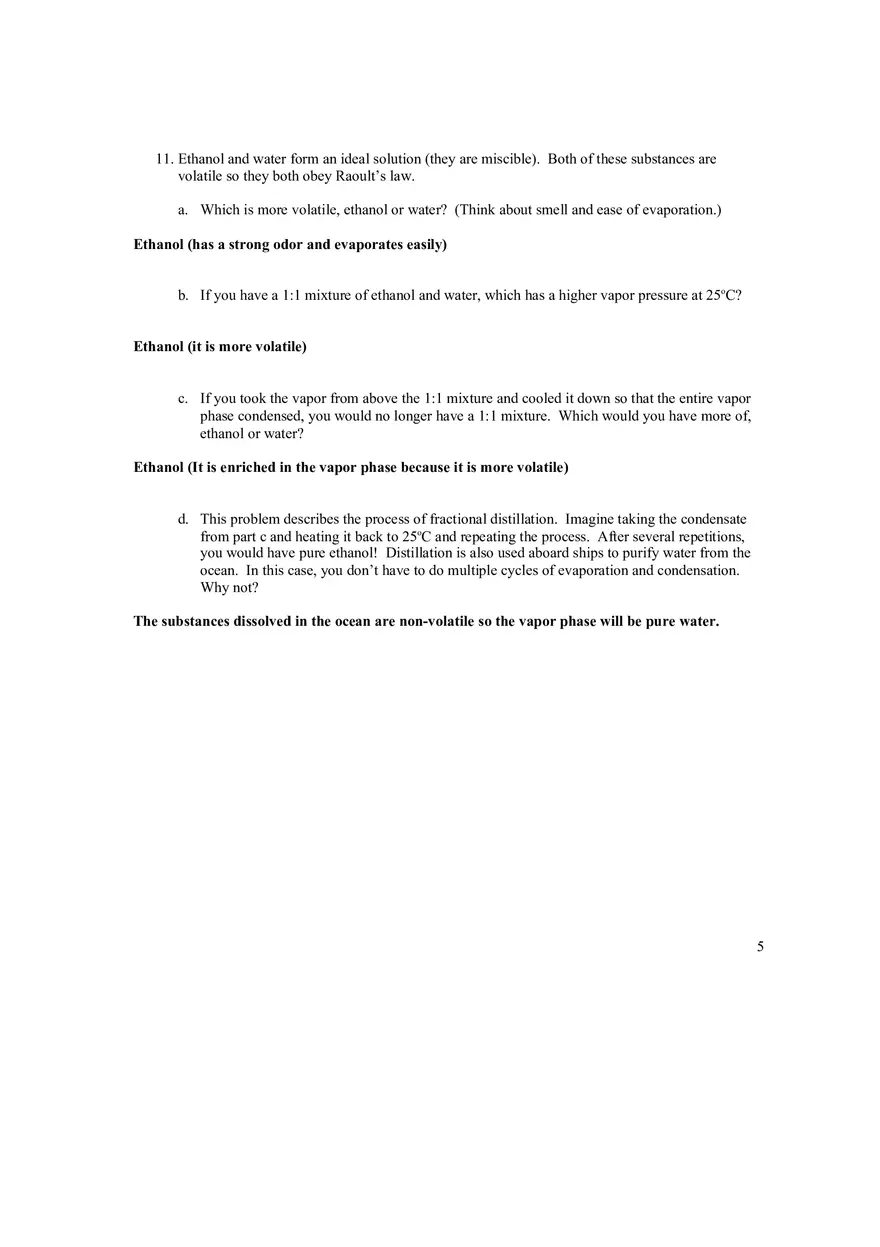Colligative Properties (Chemistry) Answer Key - Page 9
