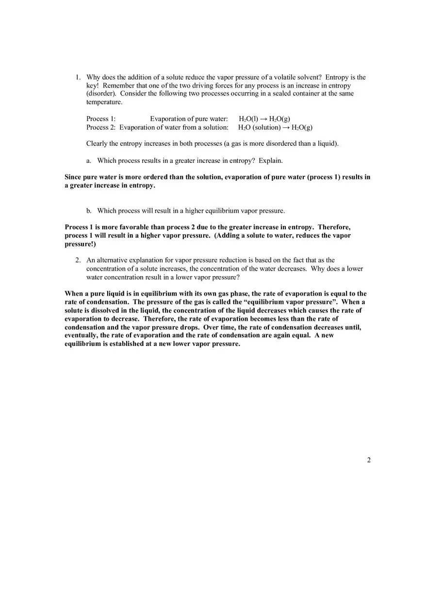 Colligative Properties (Chemistry) Answer Key - Page 2