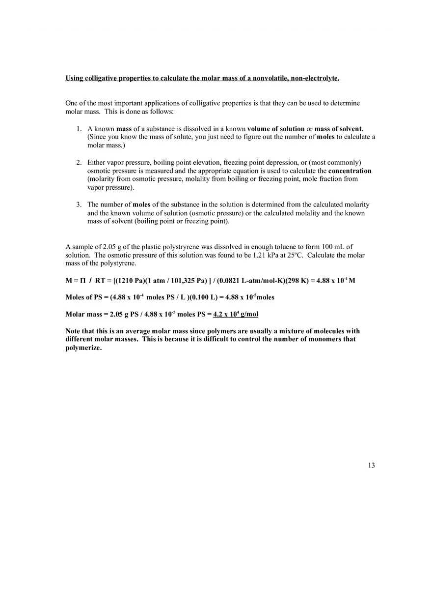 Colligative Properties (Chemistry) Answer Key - Page 5