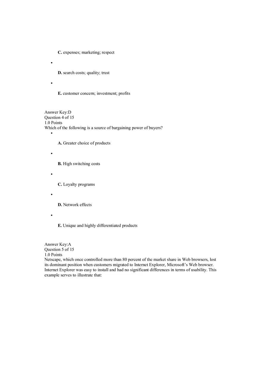 Network Effects Quiz Answers - Page 2