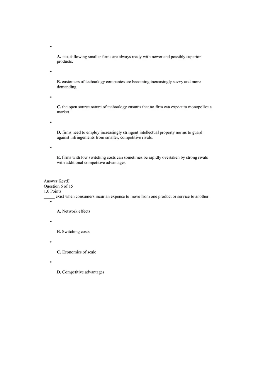 Network Effects Quiz Answers - Page 3