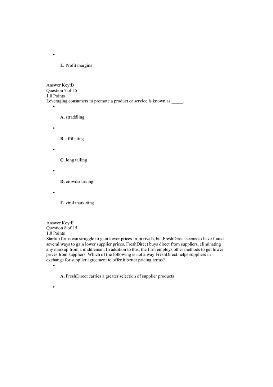 Network Effects Quiz Answers - Page 4