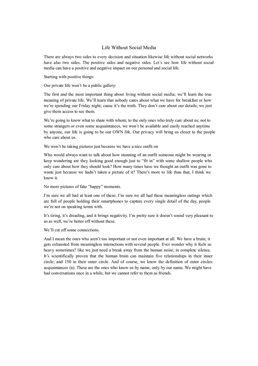Life Without Social Media - Page 1