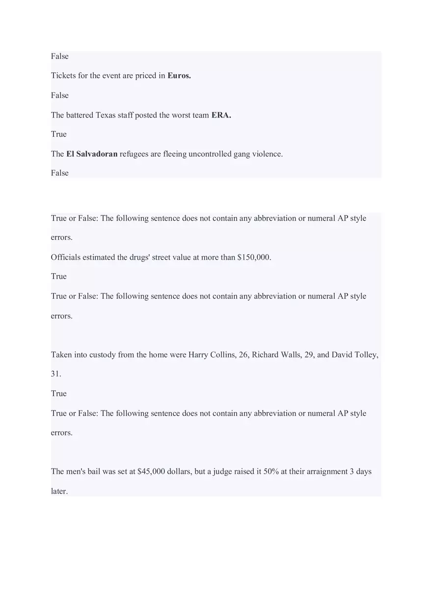 AP Style Numerals Quiz - Page 4