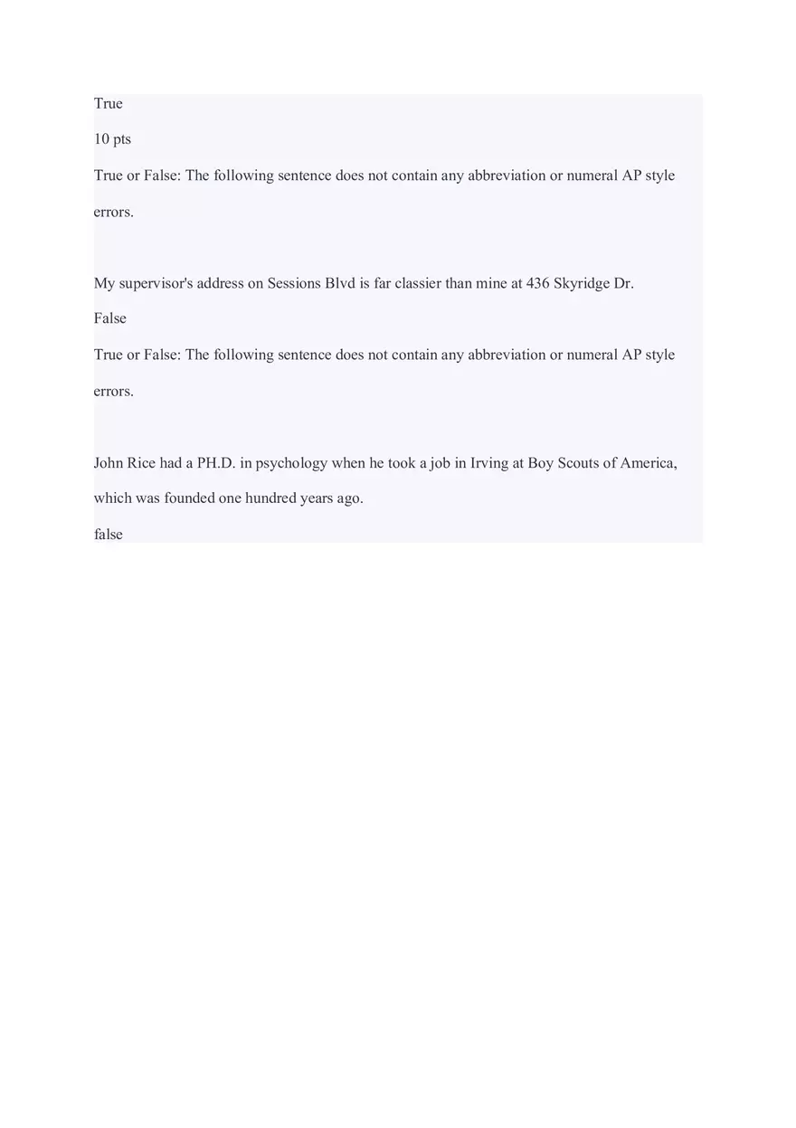 AP Style Numerals Quiz - Page 6