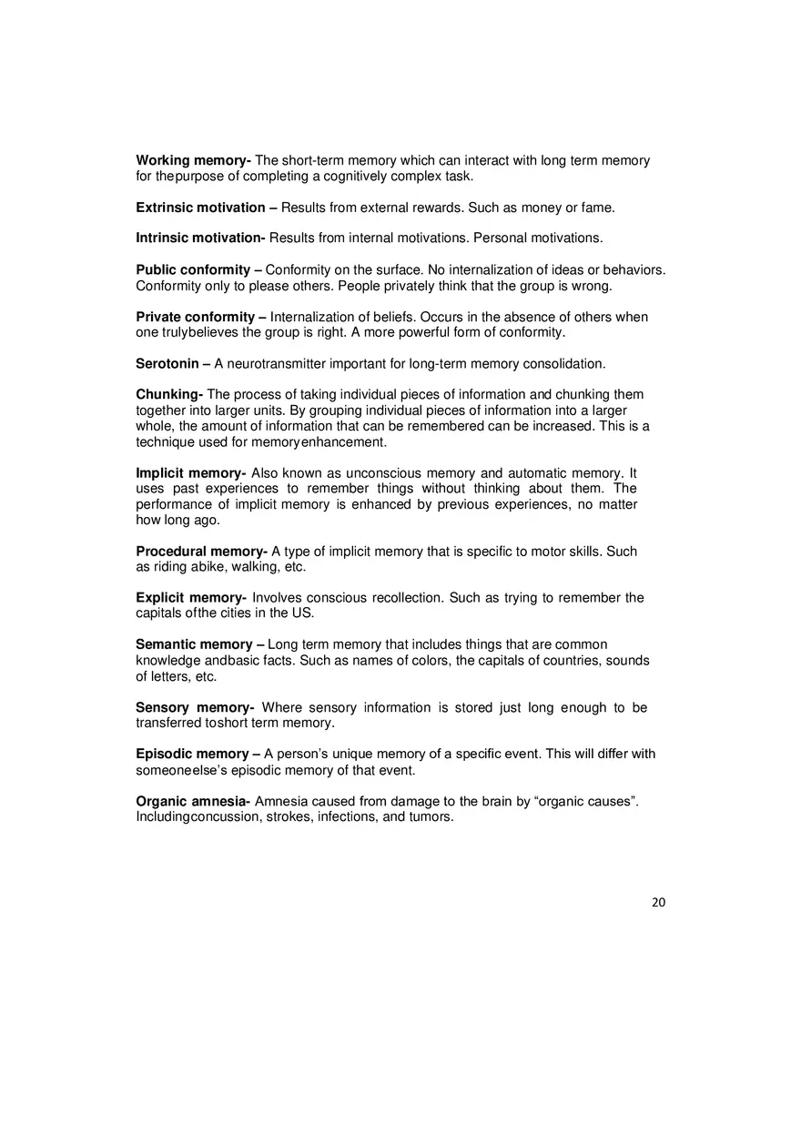 Psychology and Sociology Terms for the MCAT Part 2 - Page 10