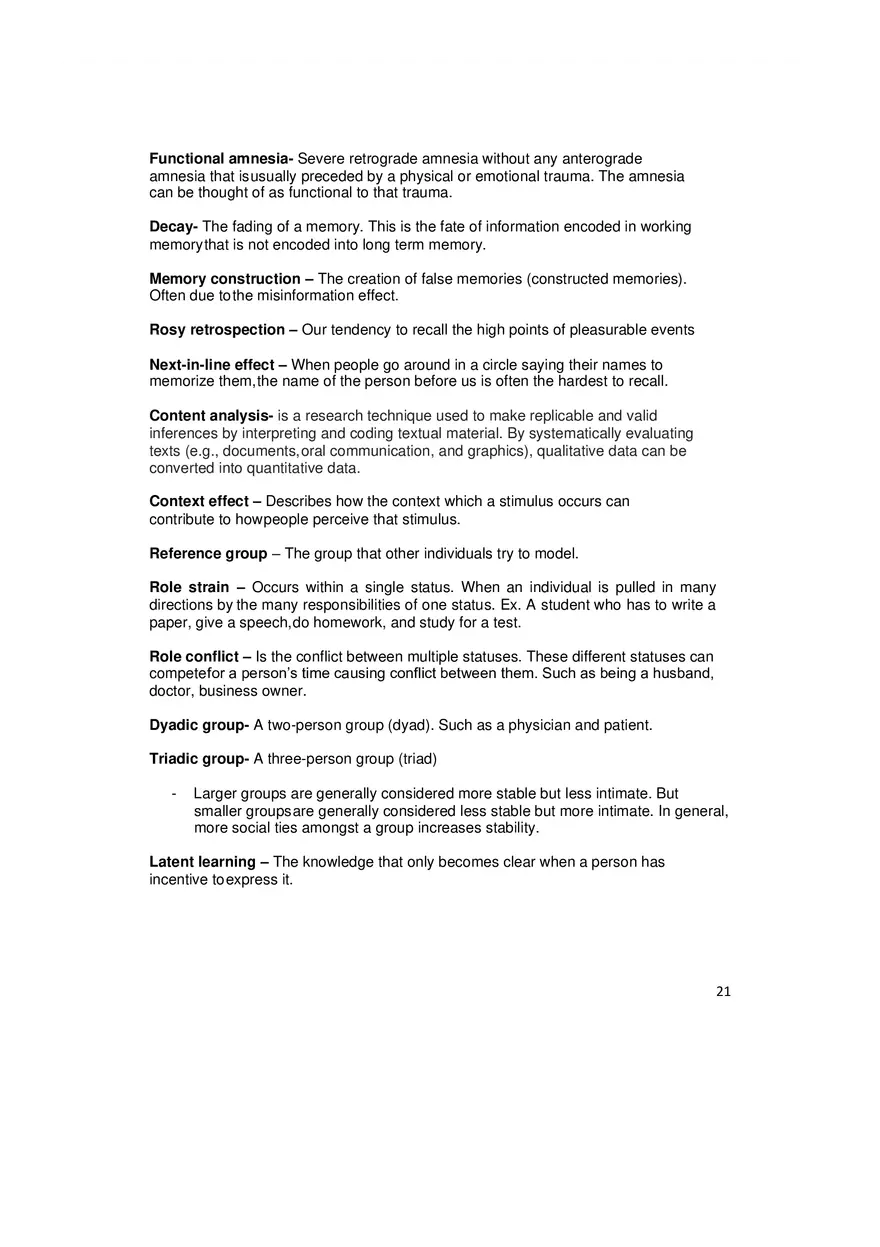 Psychology and Sociology Terms for the MCAT Part 3 - Page 1