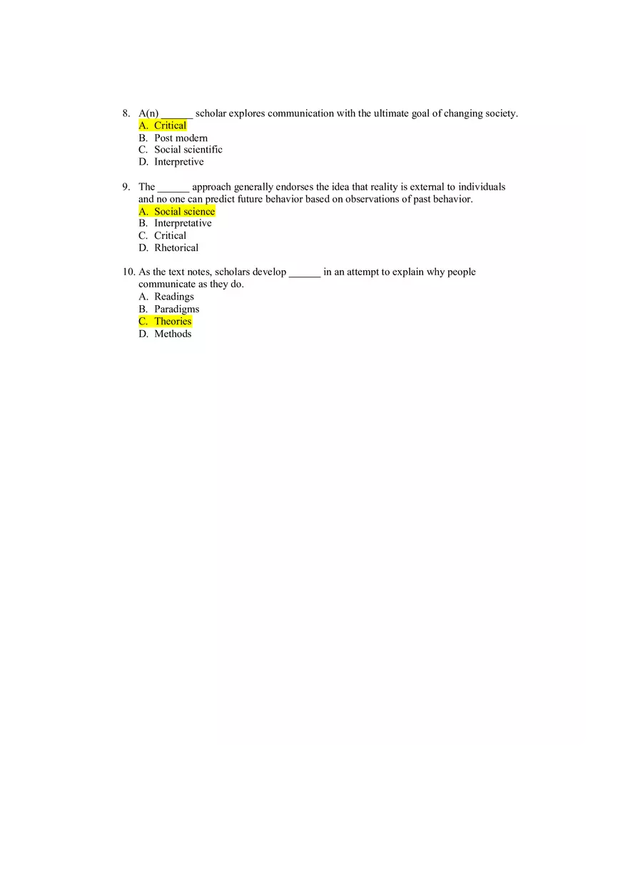 Chapter Two Quiz - Intro To Communication - Page 2