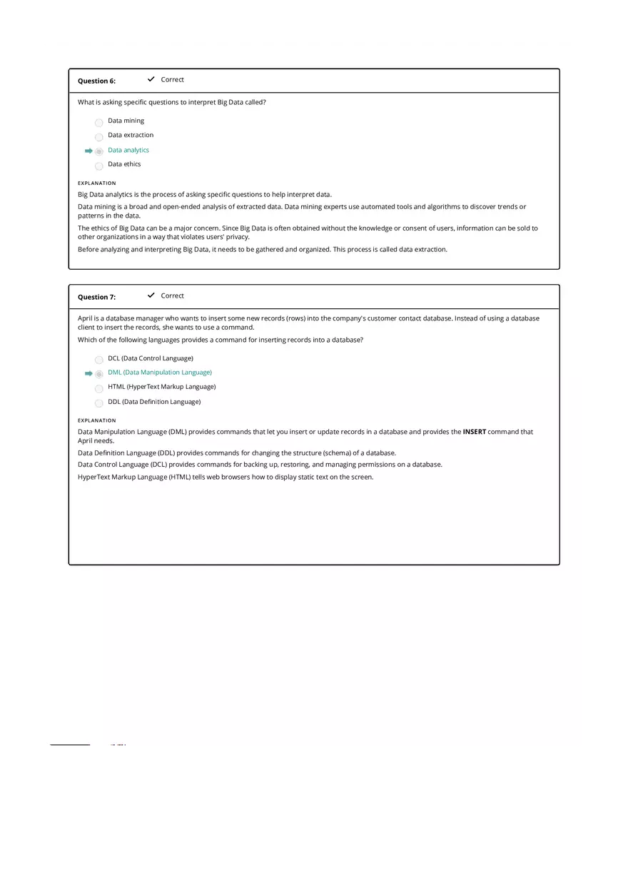 Computer Literacy Quiz Results - Page 7