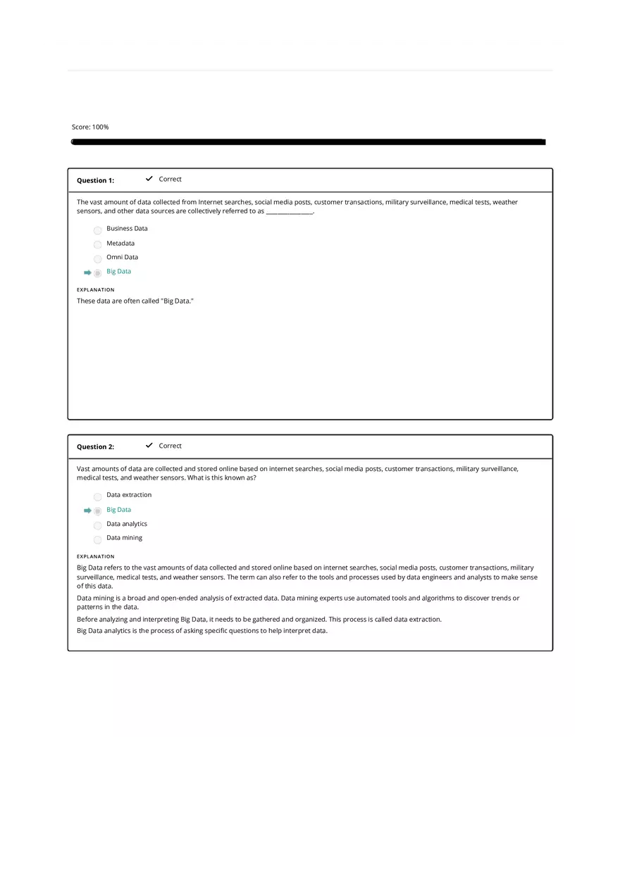Computer Literacy Quiz Results - Page 1