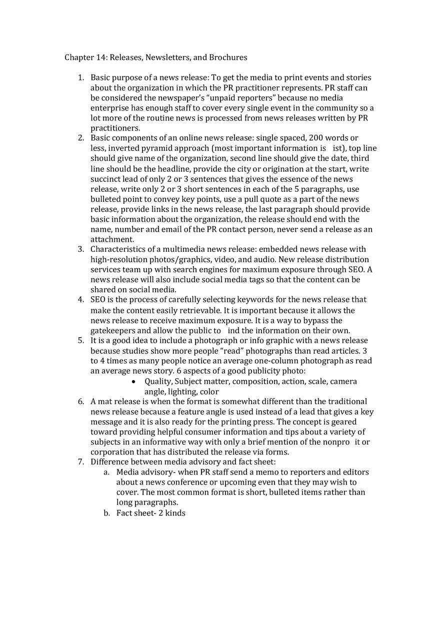 Principles Of Public Relations - Lecture Notes Other - Page 13