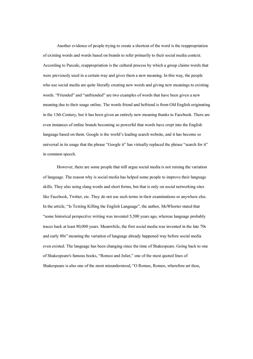 Effects of Social Media Argumentative Essay - Page 3