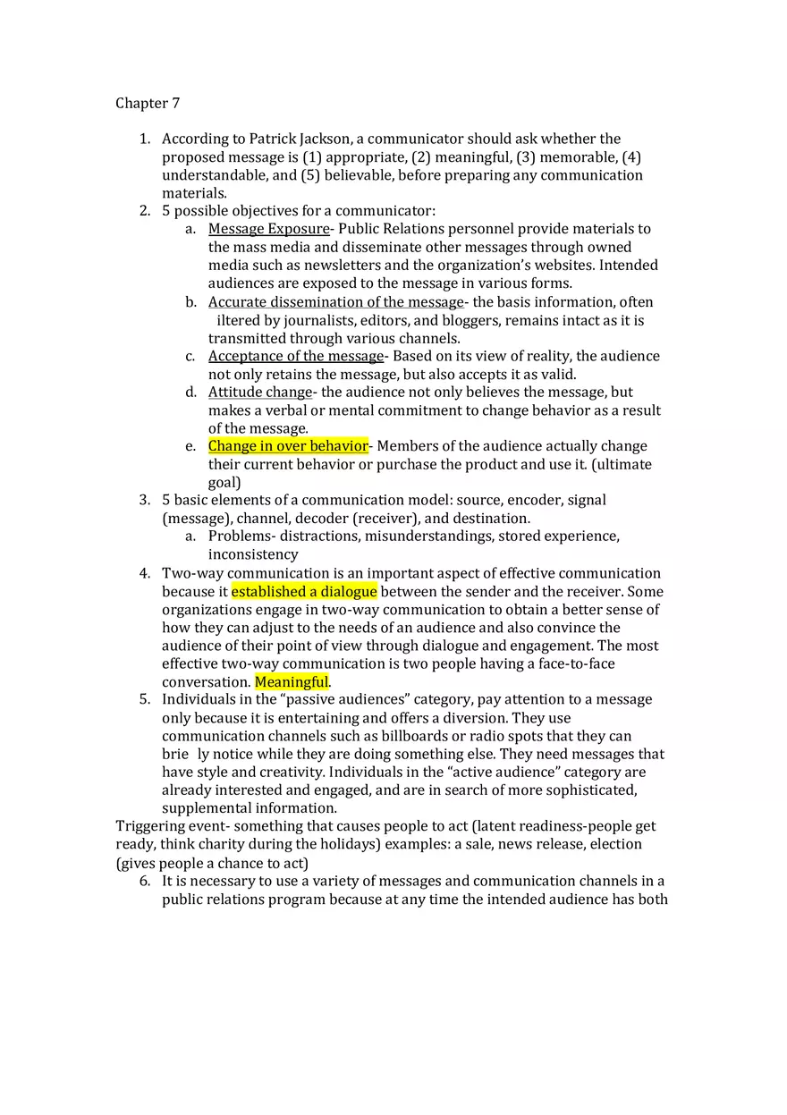 Principles Of Public Relations - Lecture Notes Chapters 4-9 - Page 6