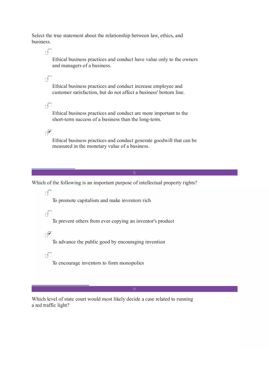 Business Law (14 Questions Were Answered Correctly) - Page 7