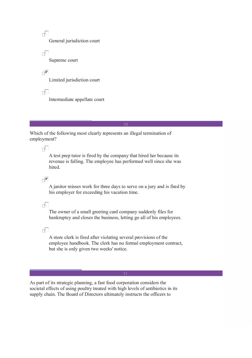 Business Law (14 Questions Were Answered Correctly) - Page 8