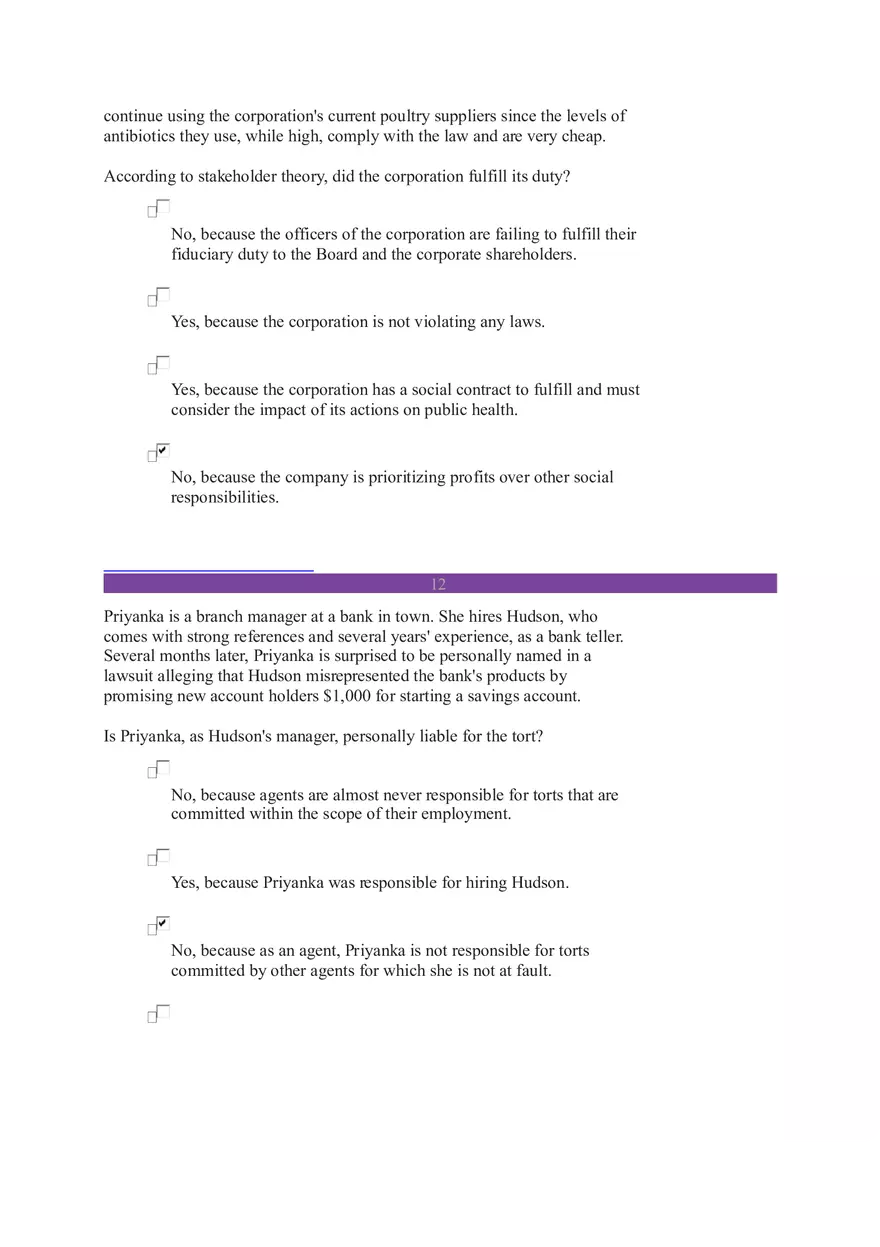 Business Law (14 Questions Were Answered Correctly) - Page 9