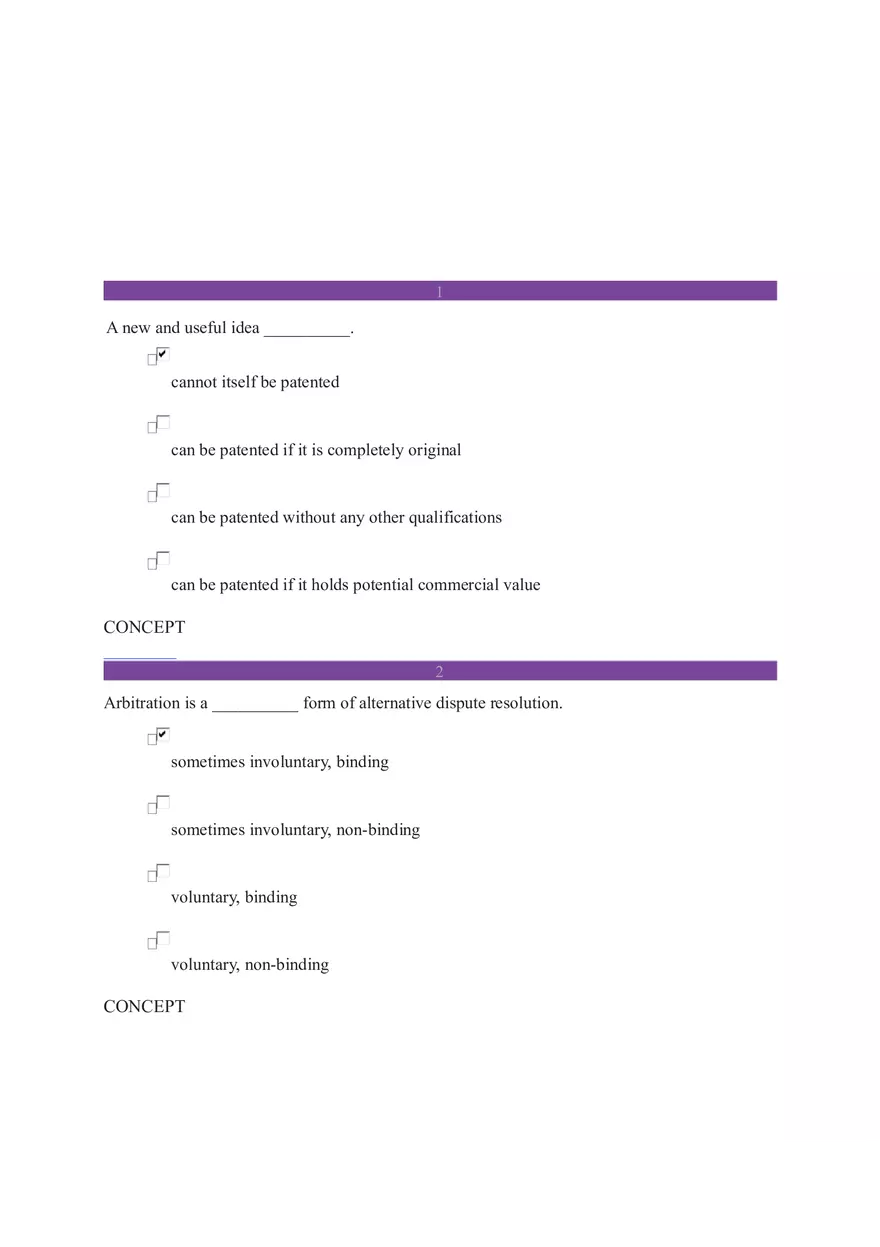 Business Law (14 Questions Were Answered Correctly) - Page 1