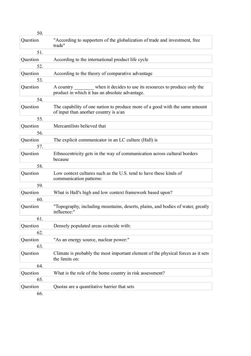 International Business - Final 100 Questions - Page 4
