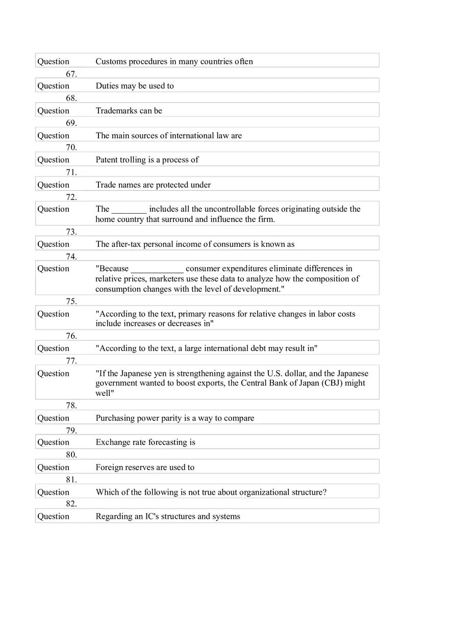 International Business - Final 100 Questions - Page 5