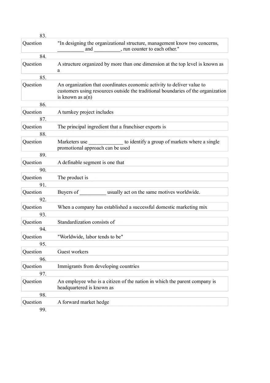 International Business - Final 100 Questions - Page 6
