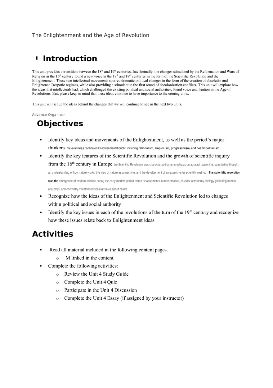 The Enlightenment and the Age of Revolution - Page 1