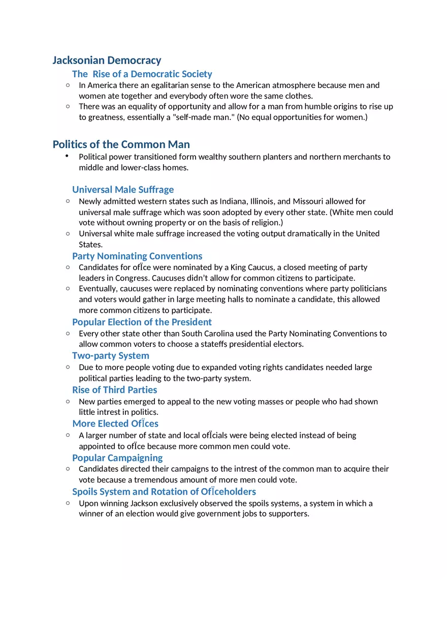 Jacksonian Democracy - Page 1