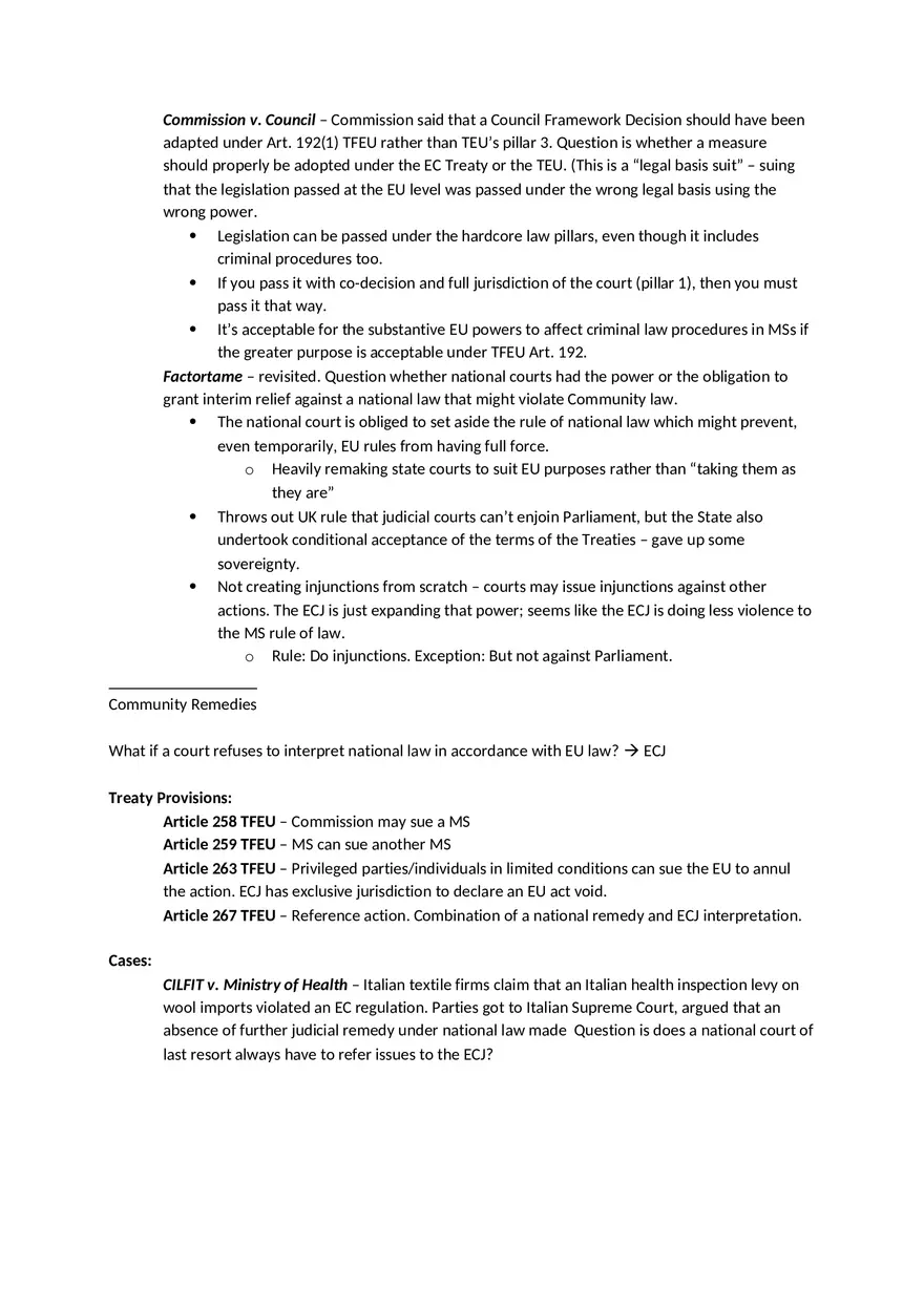 Law Outline - Summary European Union Law Part 2 - Page 9