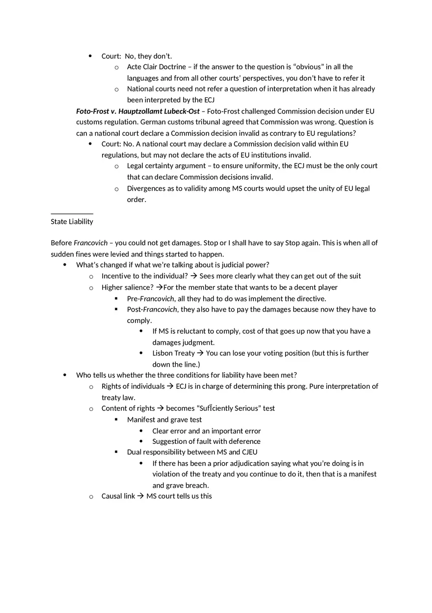 Law Outline - Summary European Union Law Part 2 - Page 10