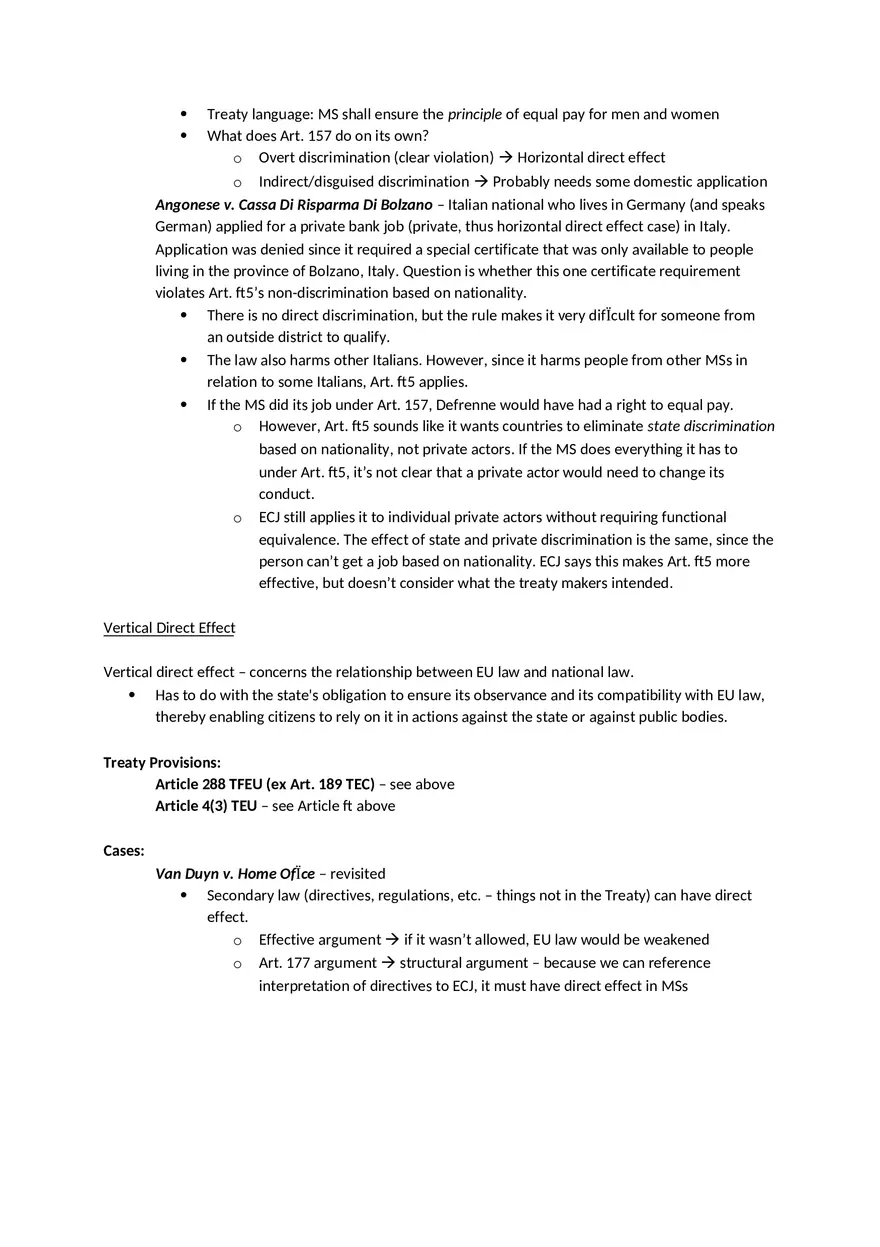 Law Outline - Summary European Union Law Part 2 - Page 4