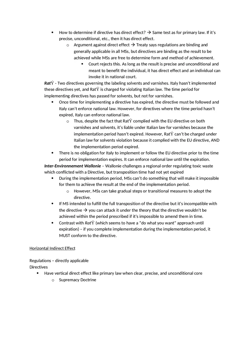 Law Outline - Summary European Union Law Part 2 - Page 5