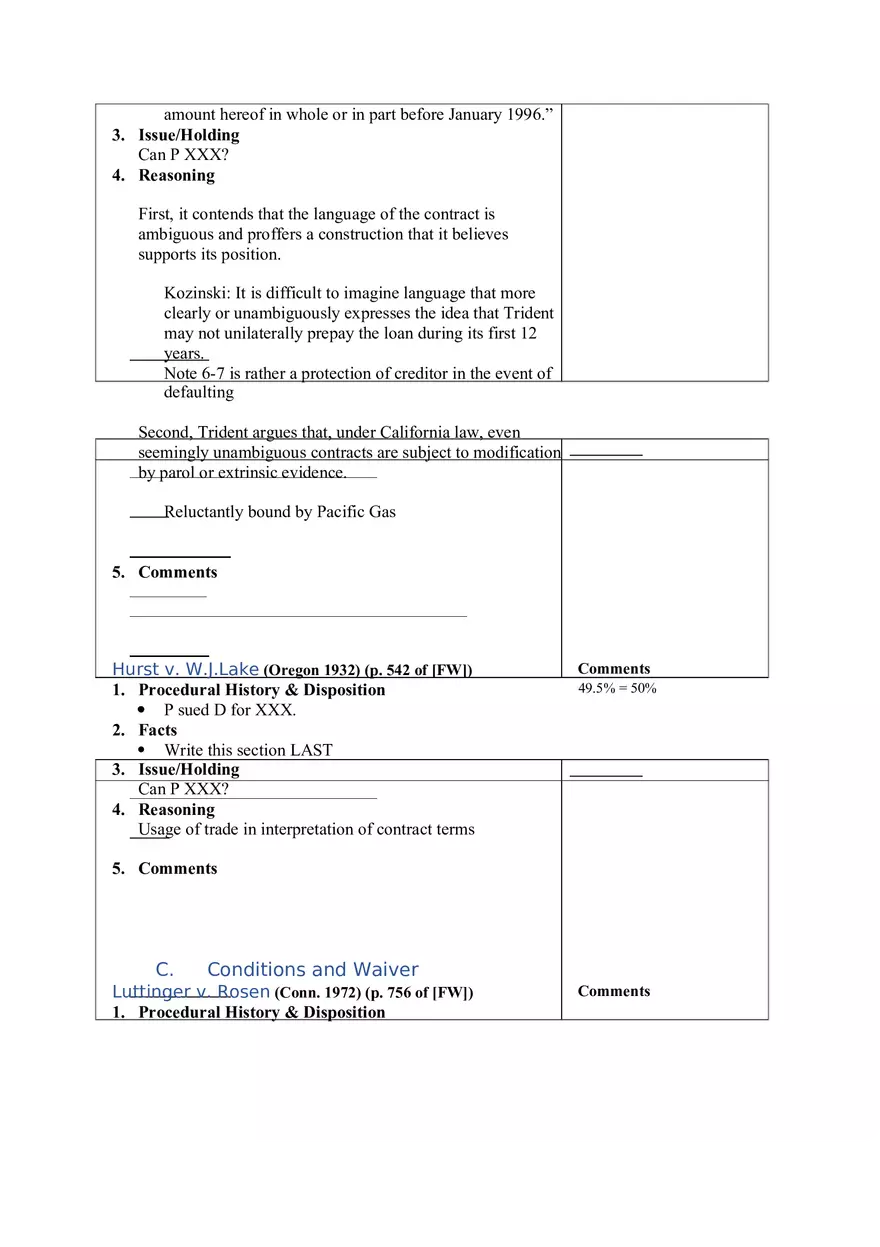 Contracts Case Briefs - Lecture Notes Part 3 - Page 9