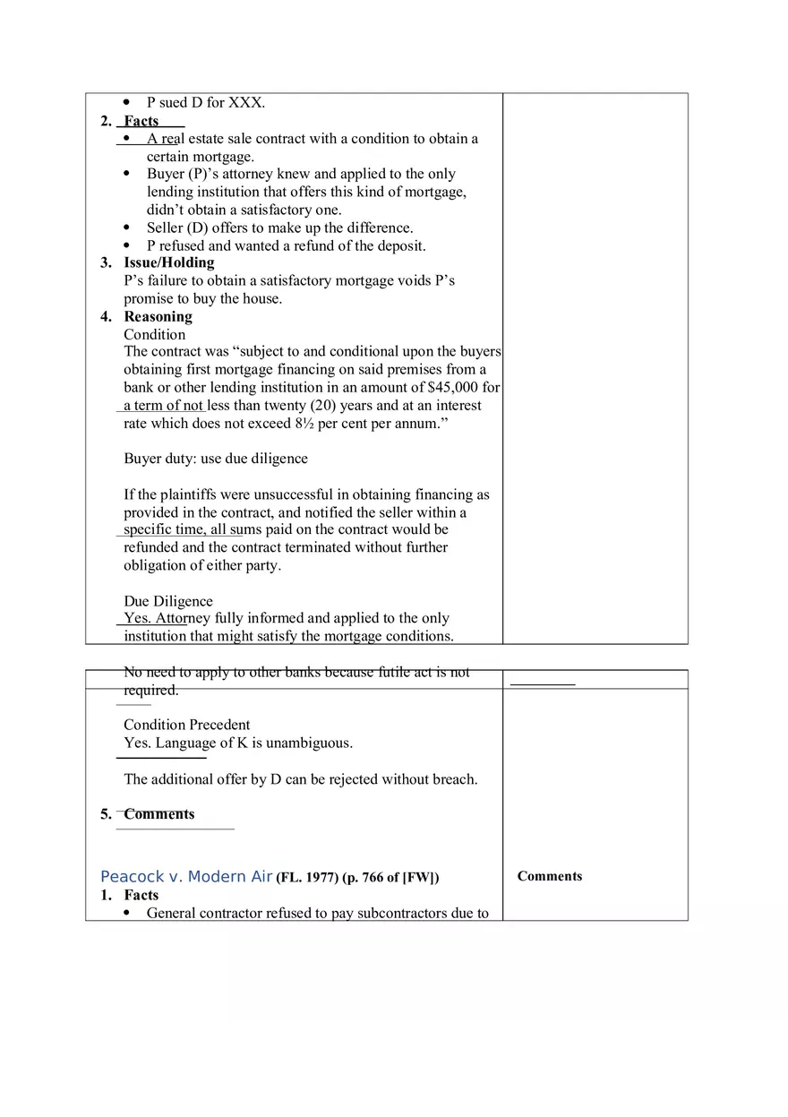 Contracts Case Briefs - Lecture Notes Part 3 - Page 10