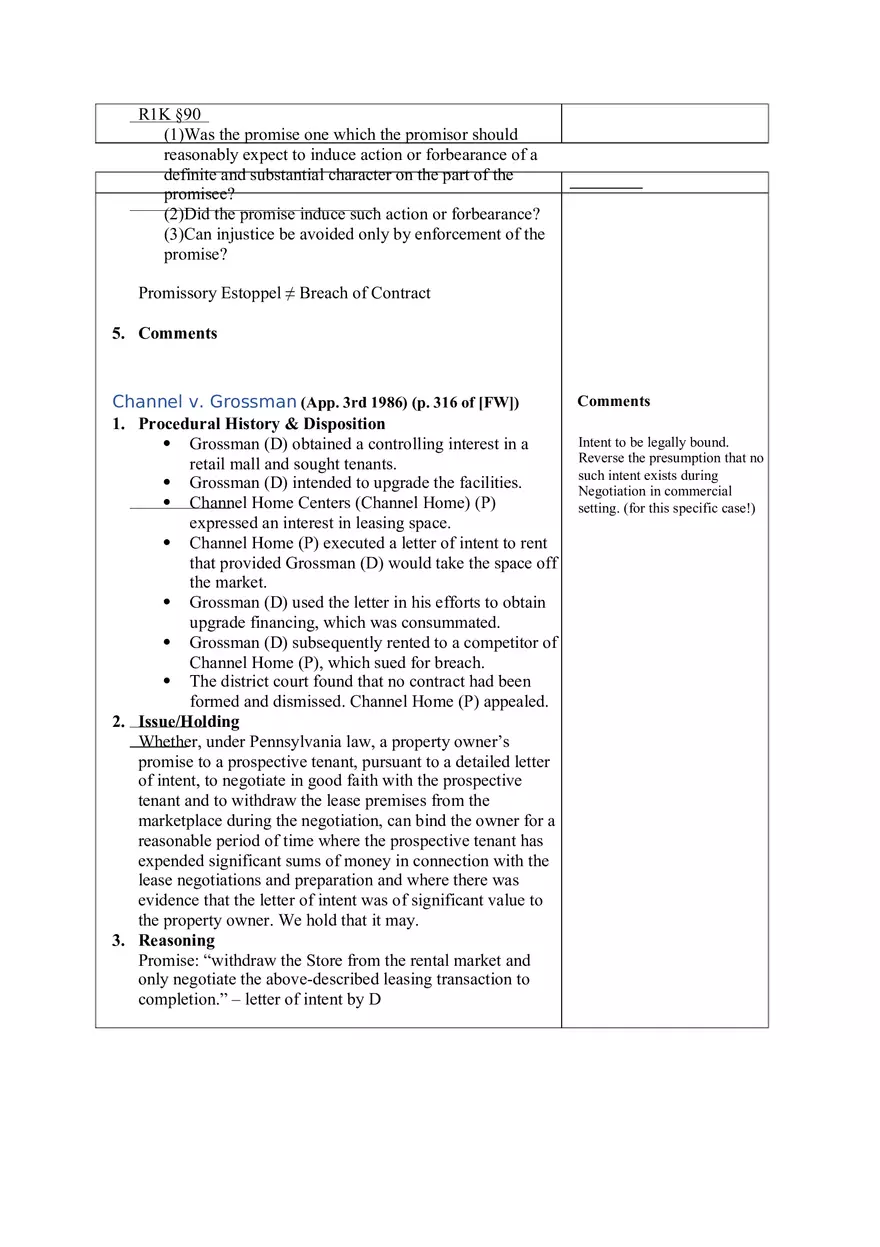 Contracts Case Briefs - Lecture Notes Part 3 - Page 2