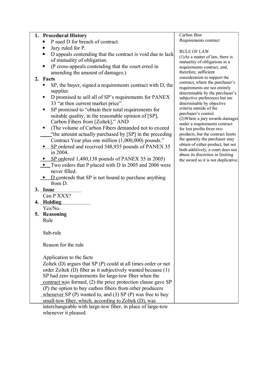 Contracts Case Briefs - Lecture Notes Part 1 - Page 8
