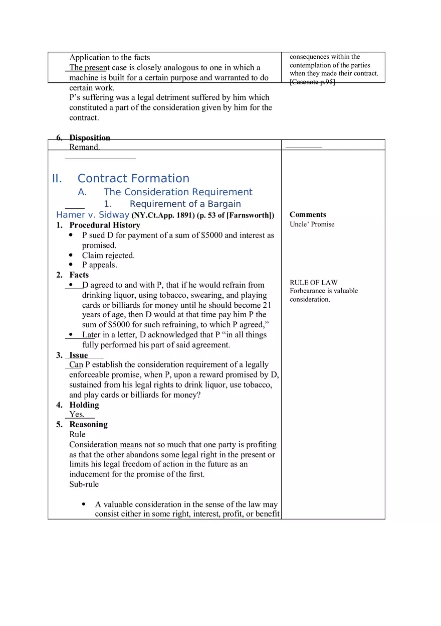 Contracts Case Briefs - Lecture Notes Part 1 - Page 3