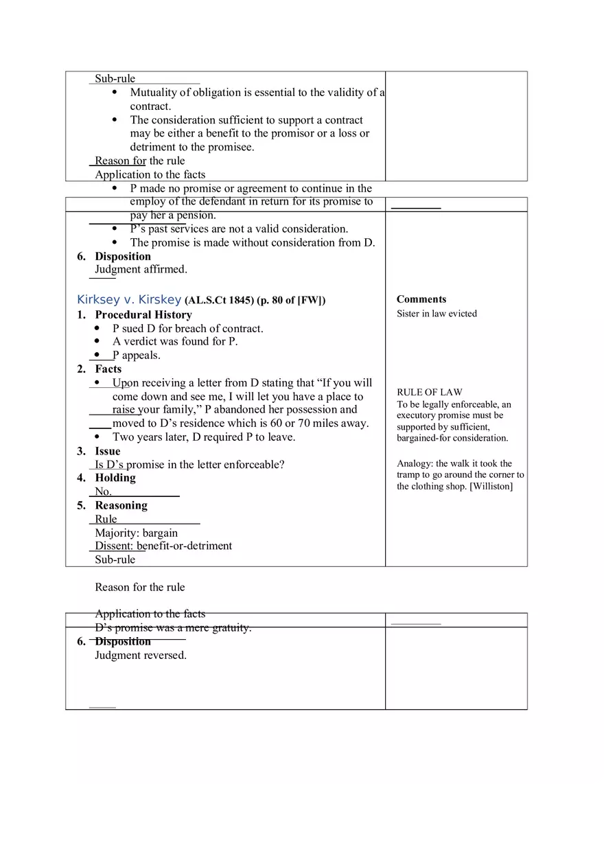 Contracts Case Briefs - Lecture Notes Part 1 - Page 5