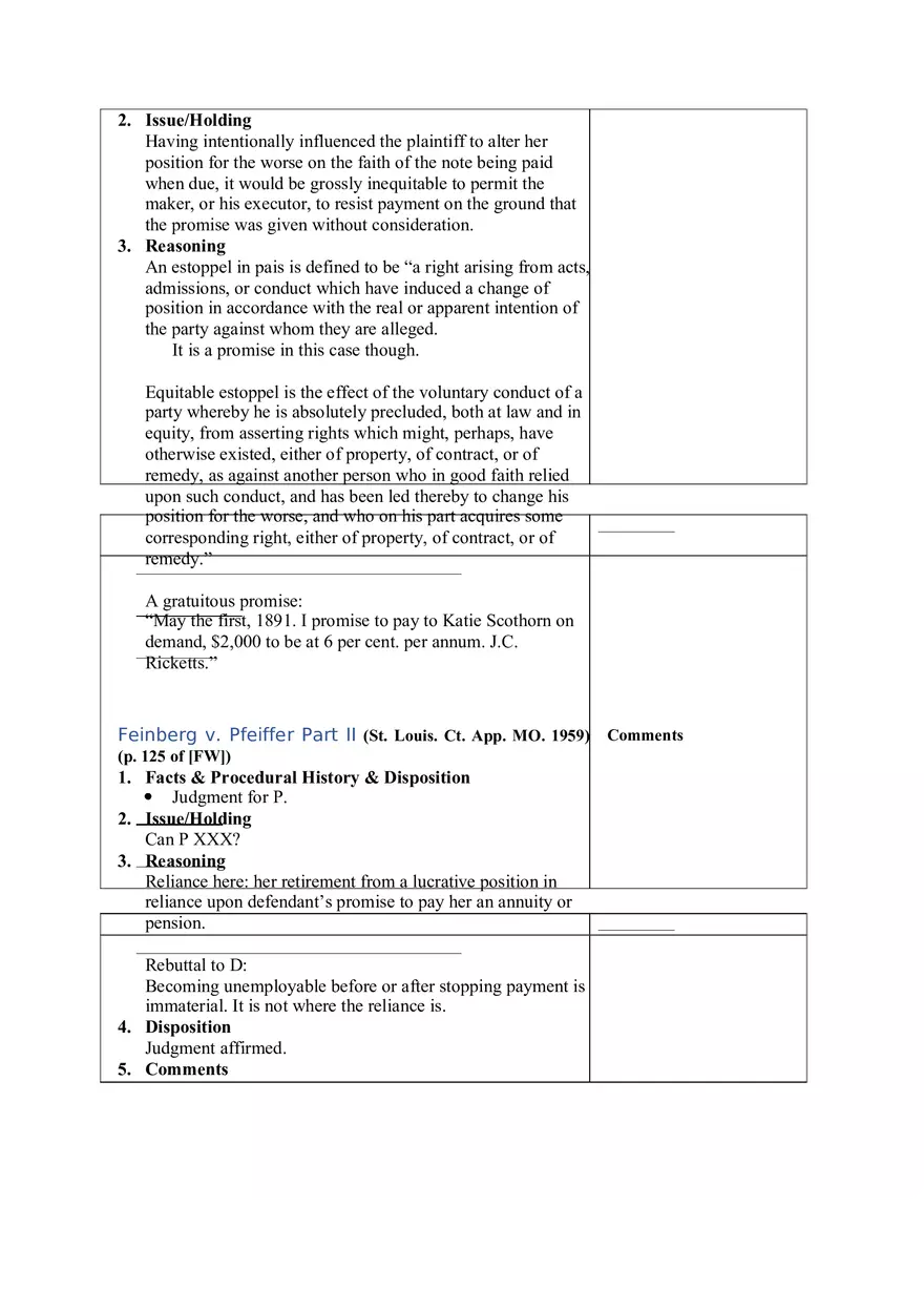 Contracts Case Briefs - Lecture Notes Part 2 - Page 8