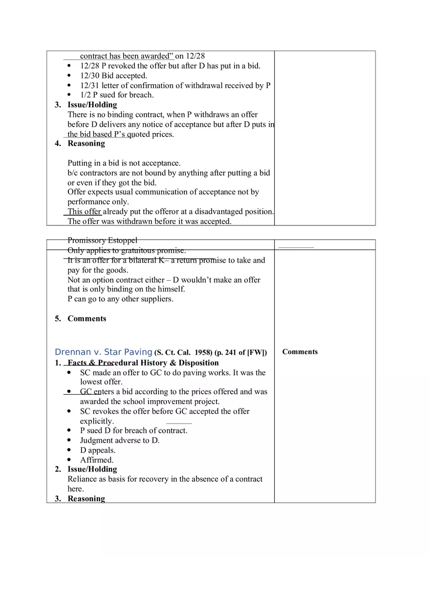 Contracts Case Briefs - Lecture Notes Part 2 - Page 10
