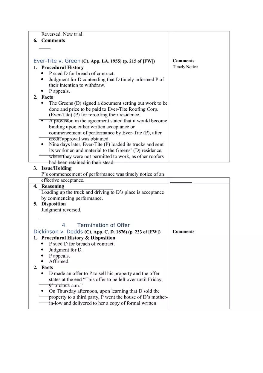 Contracts Case Briefs - Lecture Notes Part 2 - Page 5