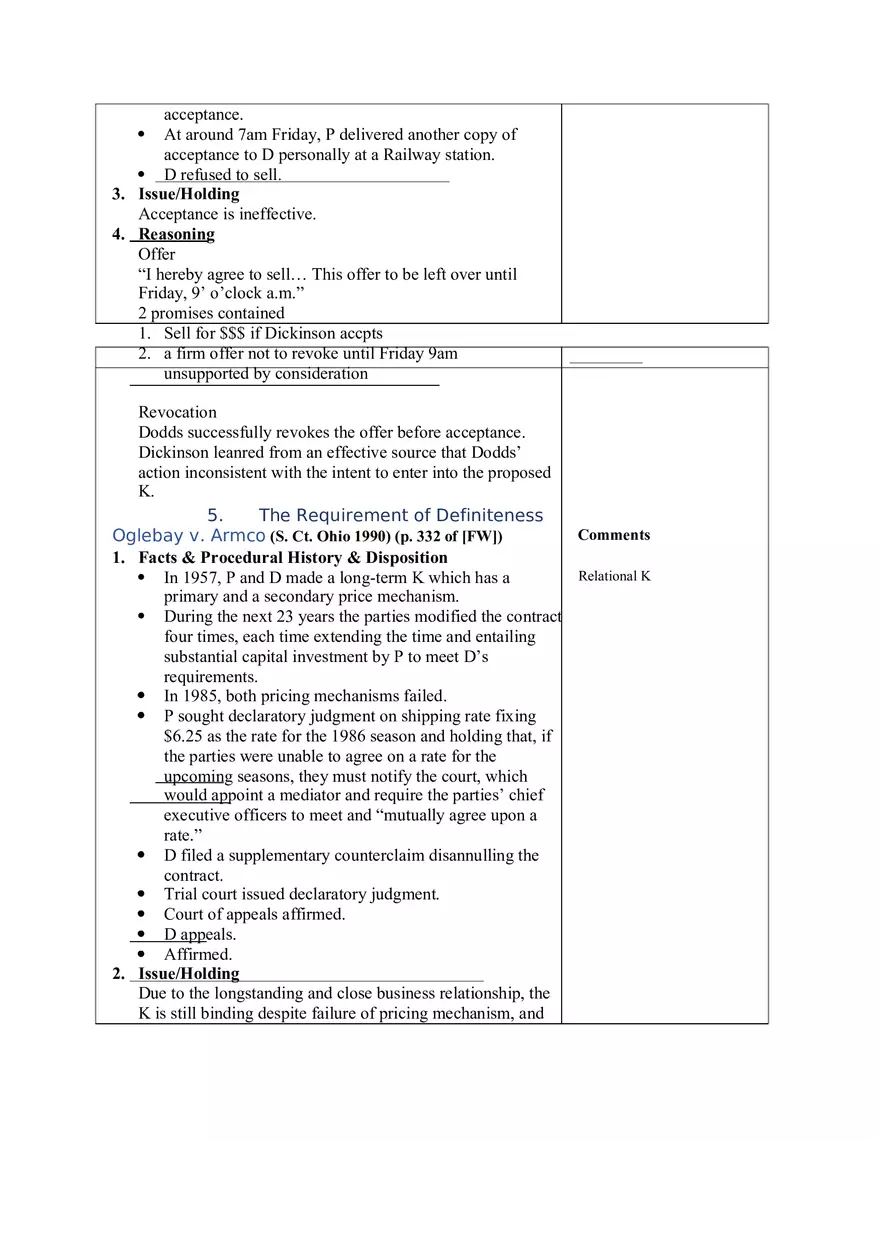 Contracts Case Briefs - Lecture Notes Part 2 - Page 6
