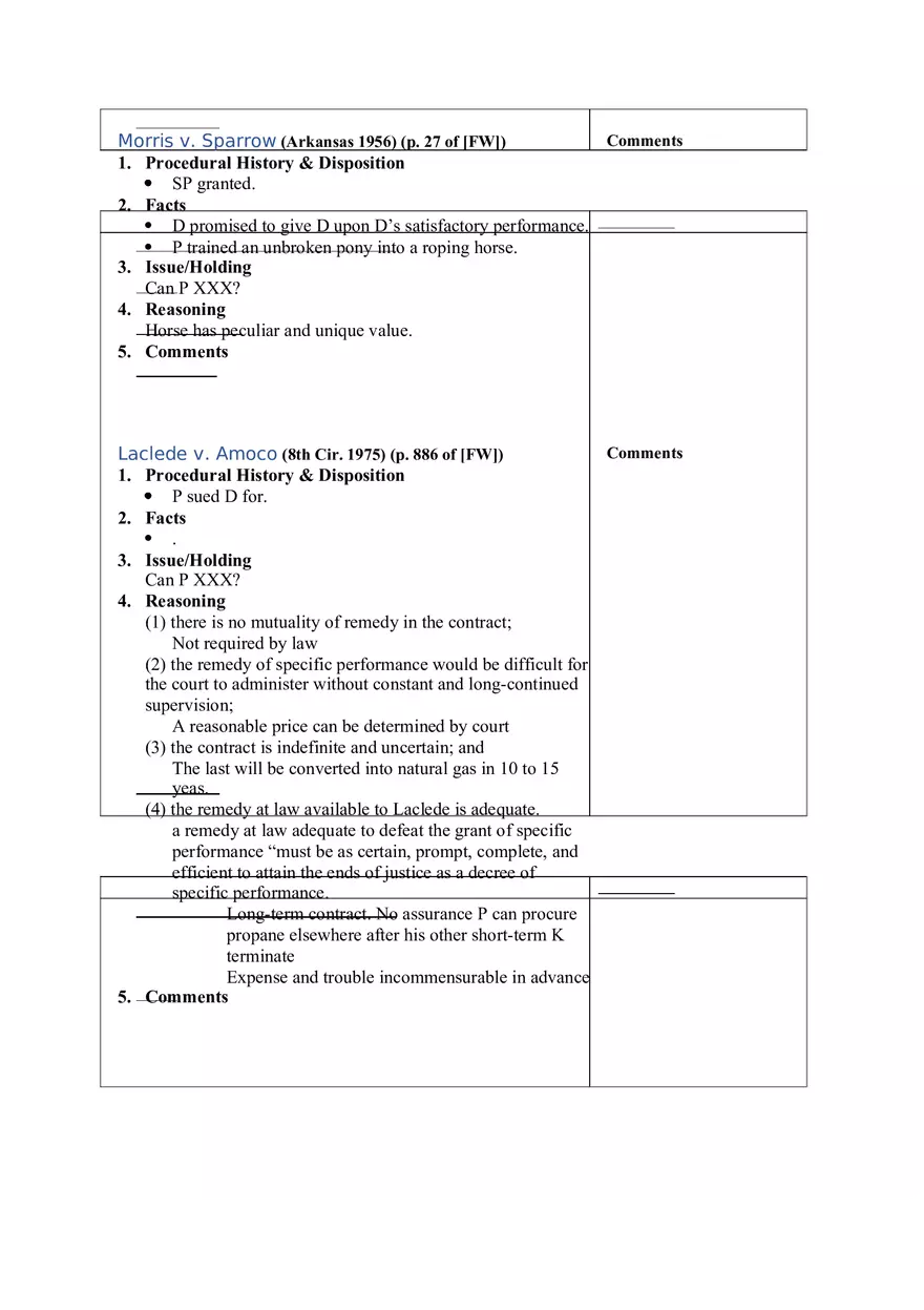 Contracts Case Briefs - Lecture Notes Part 4 - Page 7