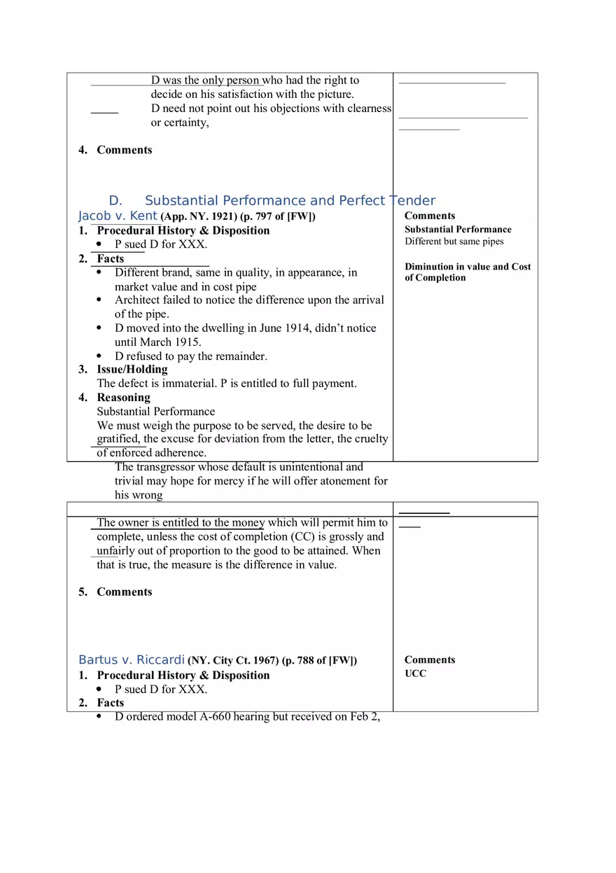 Contracts Case Briefs - Lecture Notes Part 4 - Page 2