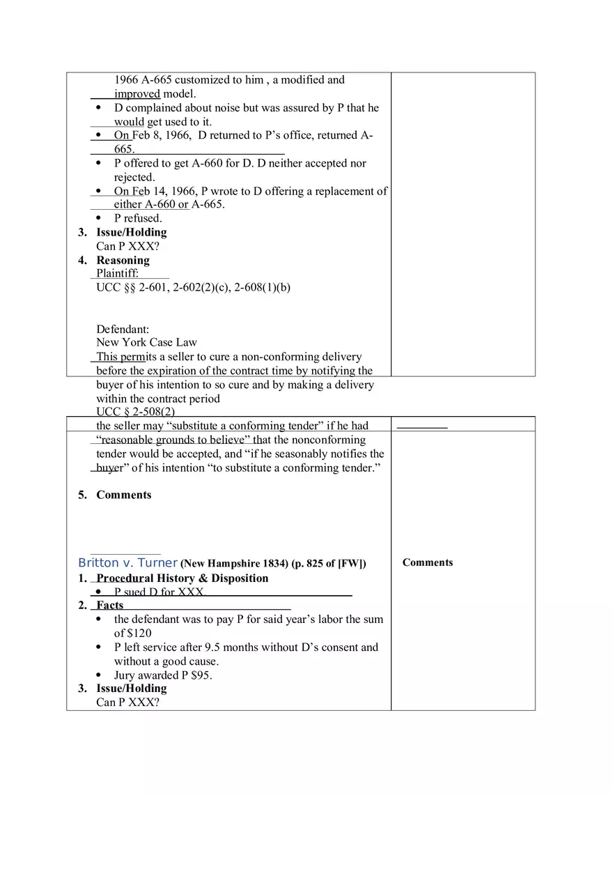 Contracts Case Briefs - Lecture Notes Part 4 - Page 3