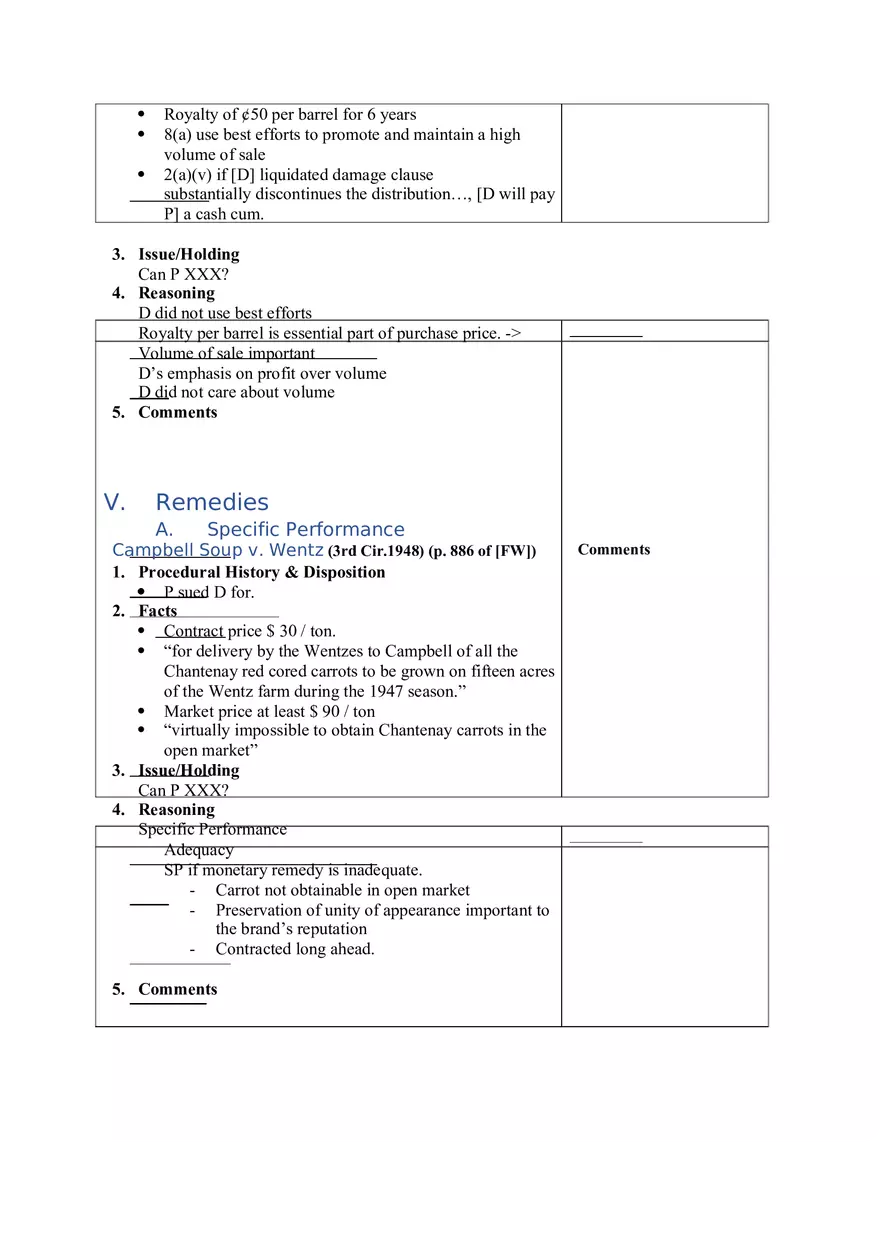 Contracts Case Briefs - Lecture Notes Part 4 - Page 6