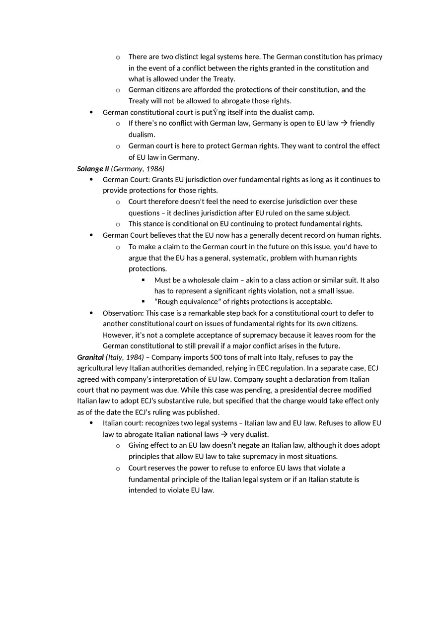 Law Outline - Summary European Union Law Part 1 - Page 7