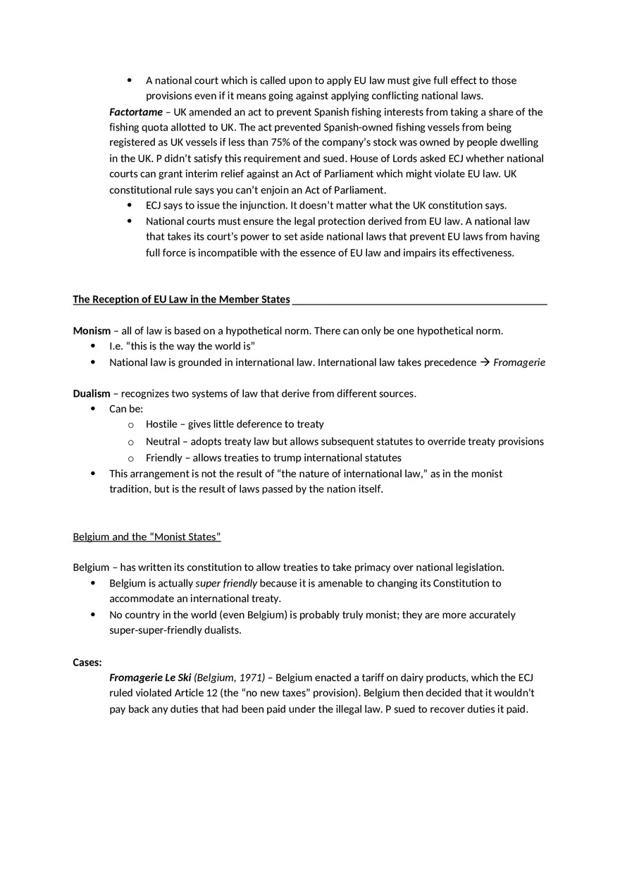 Law Outline - Summary European Union Law Part 1 - Page 5